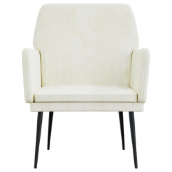 Fotel, kremowy, 62x79x79 cm, obity aksamitem