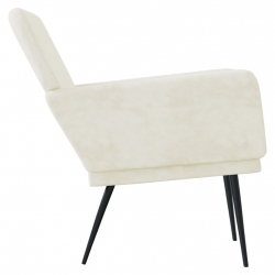 Fotel, kremowy, 62x79x79 cm, obity aksamitem