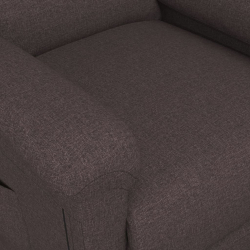 Fotel ułatwiający wstawanie, ciemnobrązowy, obity tkaniną