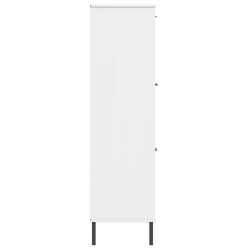 Regał OSLO, metalowe nóżki, biały, 90x35x128,5 cm, drewno