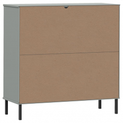 Regał OSLO, metalowe nóżki, szary, 90x35x90,5 cm, lite drewno