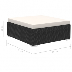 6-cz. zestaw wypoczynkowy do ogrodu, poduszki, rattan PE czarny