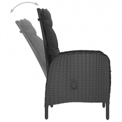 3-częściowy zestaw ogrodowy bistro, rattan PE i akacja, czarny