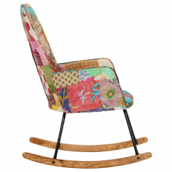 Fotel bujany, kolorowy, płócienny patchwork