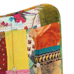 Fotel bujany, kolorowy, płócienny patchwork