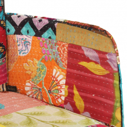 Fotel bujany, kolorowy, płócienny patchwork
