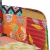Fotel bujany, kolorowy, płócienny patchwork