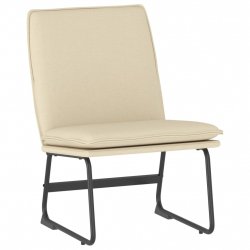 Krzesło wypoczynkowe, kremowe, 52x75x76 cm, obite tkaniną