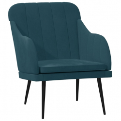 Fotel, niebieski, 63x76x80 cm, obity aksamitem