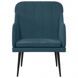 Fotel, niebieski, 63x76x80 cm, obity aksamitem