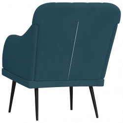 Fotel, niebieski, 63x76x80 cm, obity aksamitem
