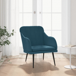 Fotel, niebieski, 63x76x80 cm, obity aksamitem