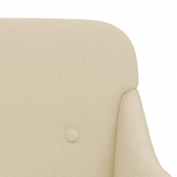 Ławka, kremowa, 110x76x80 cm, obita tkaniną