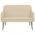 Ławka, kremowa, 110x76x80 cm, obita tkaniną