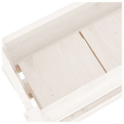 Donica, biała, 77x25x66 cm, lite drewno sosnowe