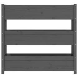 Donica, szara, 112x25x104,5 cm, lite drewno sosnowe