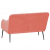 Ławka, różowa, 110x76x80 cm, obita aksamitem
