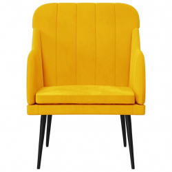 Fotel, żółty, 63x76x80 cm, obity aksamitem