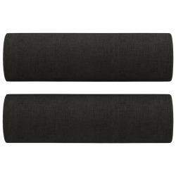 2-osobowa sofa wypoczynkowa z poduszkami, czarna, 140 cm