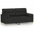 2-osobowa sofa wypoczynkowa z poduszkami, czarna, 140 cm