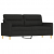 2-osobowa sofa wypoczynkowa z poduszkami, czarna, 140 cm