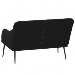 Ławka, czarna, 110x76x80 cm, obita aksamitem