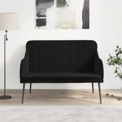Ławka, czarna, 110x76x80 cm, obita aksamitem
