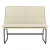 Ławka, kremowa, 100x75x76 cm, tapicerowana sztuczną skórą