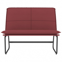Ławka, winna czerwień, 100x75x76 cm, obita sztuczną skórą
