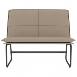 Ławka, cappuccino, 100x75x76 cm, tapicerowana sztuczną skórą