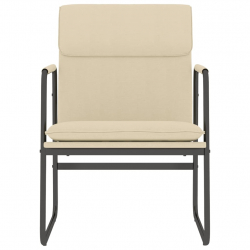 Krzesło wypoczynkowe, kremowe, 55x64x80 cm, obite tkaniną