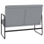 Ławka, jasnoszara, 100x64x80 cm, obita tkaniną