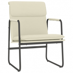 Krzesło wypoczynkowe, kremowe, 55x64x80 cm, sztuczna skóra