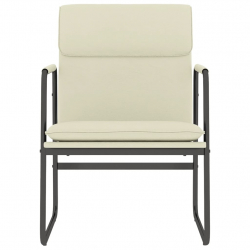 Krzesło wypoczynkowe, kremowe, 55x64x80 cm, sztuczna skóra