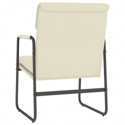 Krzesło wypoczynkowe, kremowe, 55x64x80 cm, sztuczna skóra