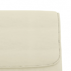 Ławka, kremowa, 100x64x80 cm, tapicerowana sztuczną skórą