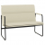 Ławka, kremowa, 100x64x80 cm, tapicerowana sztuczną skórą