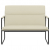 Ławka, kremowa, 100x64x80 cm, tapicerowana sztuczną skórą