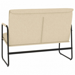 Ławka, kremowa, 100x64x80 cm, obita tkaniną