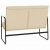 Ławka, kremowa, 100x64x80 cm, obita tkaniną