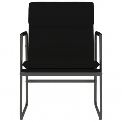 Krzesło wypoczynkowe, czarne, 55x64x80 cm, sztuczna skóra