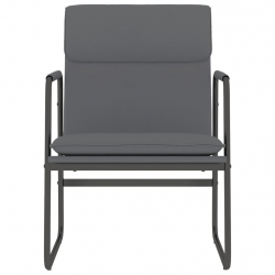 Krzesło wypoczynkowe, szare, 55x64x80 cm, sztuczna skóra