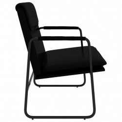 Ławka, czarna, 100x64x80 cm, tapicerowana sztuczną skórą