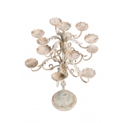 Świecznik metalowy rustykalny kwiaty 85 cm