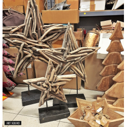 Gwiazda z kawałków drewna stojąca 80cm