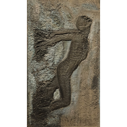 Obraz  Vintage Mężczyzna wychodzący ze skały 59x101cm