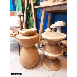 Stolik Stołek okrągły Donica pełne drewno TEAK 44cm