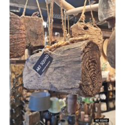 Dzwonek pasterski drewniany Vintage na sznurze XXL