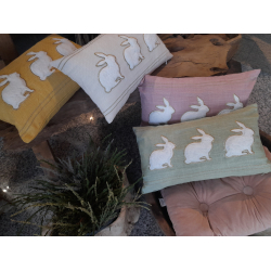 Poduszka dekoracyjna Zajączki 48x28cm Beżowa