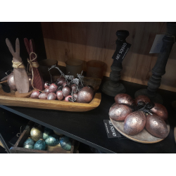 Jajo szklane wiszące różowe złoto metaliczne